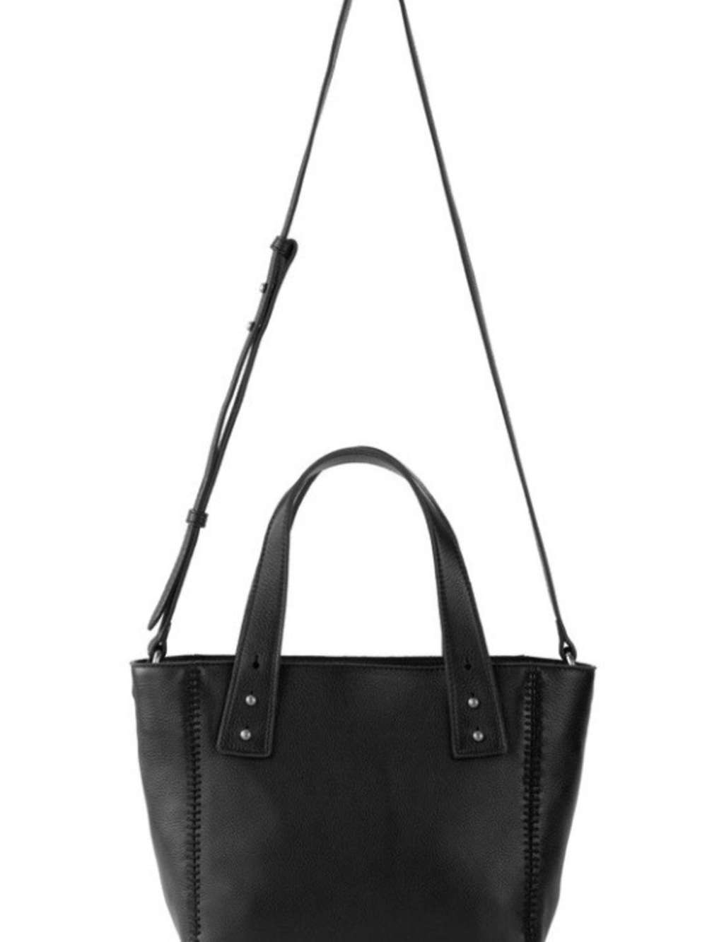 The Sak Black Leather Satchel with Removable Crossbody Strap